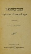 KONOPACKI Szymon - Pamiętniki ... Z przedm. J. A. Święcickiego.