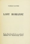 BACZYŃSKI Stanisław - Losy romansu.