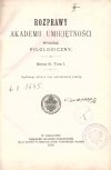 Rozprawy Akademii Umiejętności, Wydział Filologiczny, S.III, t.1