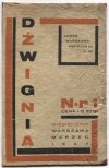 DŹWIGNIA. Miesięcznik. Nr 1: III 1927.