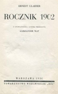 Glaeser Ernest - Rocznik 1902.