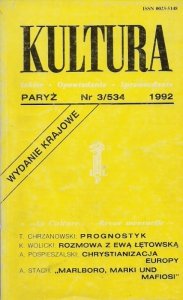 Kultura. Szkice, opowiadania, sprawozdania. Nr 3/534: III 1992.