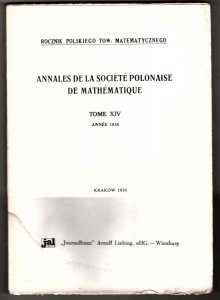 Rocznik Polskiego Tow. Matematycznego. Annales de la Societe polonaise de mathematique. T.14  - reprint lata 1960-te