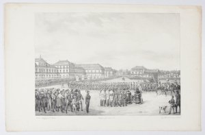 [WARSZAWA]. [Plac Saski]. Litografia form. 24,3x34,6 na ark. 30,1x46,7 cm.