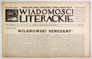 [Bruno Schulz] Wiadomości Literackie. R. 14, nr 18 (704): 25 IV 1937. s. 8.