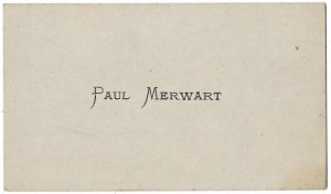 [MERWART Paul]. Paul Merwart.
