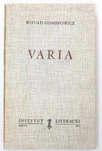 GOMBROWICZ Witold - Varia.