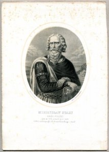 Mieczysław Stary - Król Polski - litografia. [Rys. Aleksander Lesser. Litografował H.Aschenbrenner]