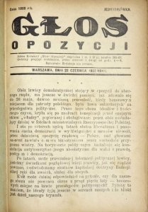 GŁOS Opozycji. Tygodnik polityczno-społeczny.