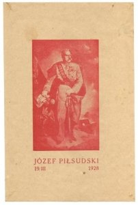 JÓZEF Piłsudski. 19/III 1928 - nalepka okienna