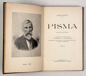ASNYK Adam (El....y) - Pisma. Wyd. zupełne w układzie i z objaśnieniami F. Hoesicka i W. Prokescha, poprzedzone życiorysem i charakterystyką poety z kilkoma portretami. T. 1-3