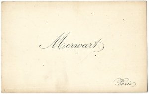 [MERWART Paul]. Merwart. Paris.