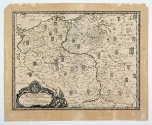 [POLSKA]. Auctior et Correctior tabula Chorographica Regni Poloniae [...]. Miedzioryt form. 28,8x37,2 cm