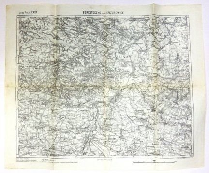 [BERESTECZKO und SZCZUROWICE]. Zone 4. Col. XXXII. Mapa form. 39x49 cm, na ark. 45,5x55,5 cm