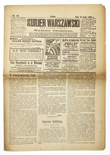 [PRZEWRÓT MAJOWY] KURJER Warszawski. 14 V 1926