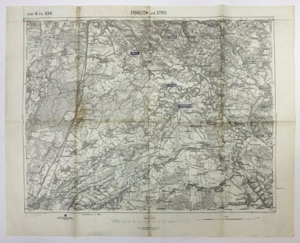 [ZYDACZÓW und STRYJ]. Zone 8. Col. XXX. Mapa form. 38x49,5 cm, na ark. 45x57cm