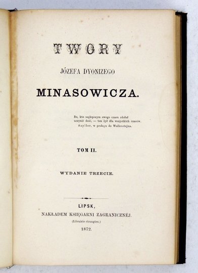 MINASOWICZ Józef Dyonizy - Twory ... T. 1-4. Wyd. III.