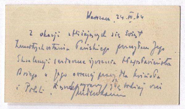 [STUDENTOWICZ Kazimierz]. Dr Kazimierz Studentowicz. Warszawa - Praga II, ul. Linneusza 3 m. 8, Blok 27.