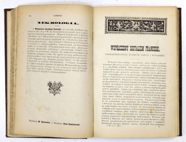 ATENEUM. Pismo naukowe i literackie. T. 47: 1887, t. 3.