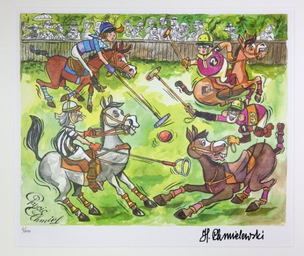 TYTUS, Romek i A'Tomek. Gra w polo - inkografia. Rys. Henryk Jerzy Chmielewski (Papcio Chmiel)