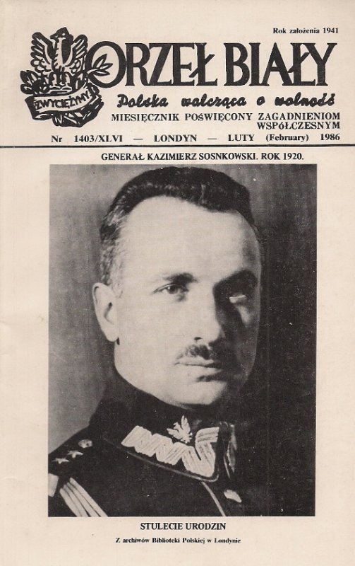Orzeł Biały. Polska walcząca o wolność. Miesięcznik poświęcony zagadnieniom współczesnym. Nr 1403/XLVI: II 1986. 