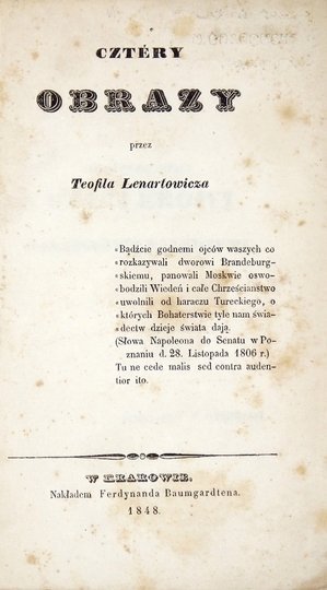 LENARTOWICZ Teofil - Cztery obrazy.