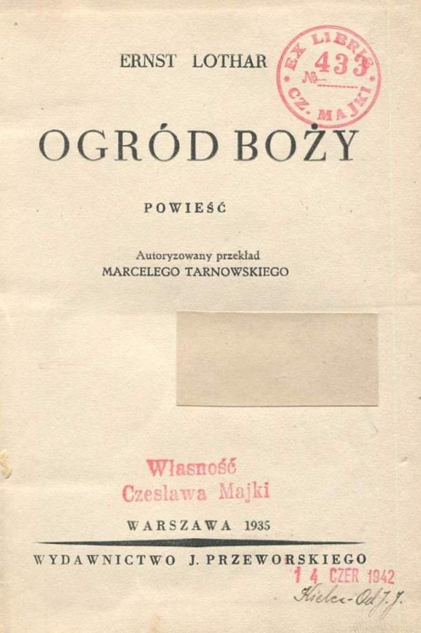 Lothar Ernst - Ogród boży. Powieść.