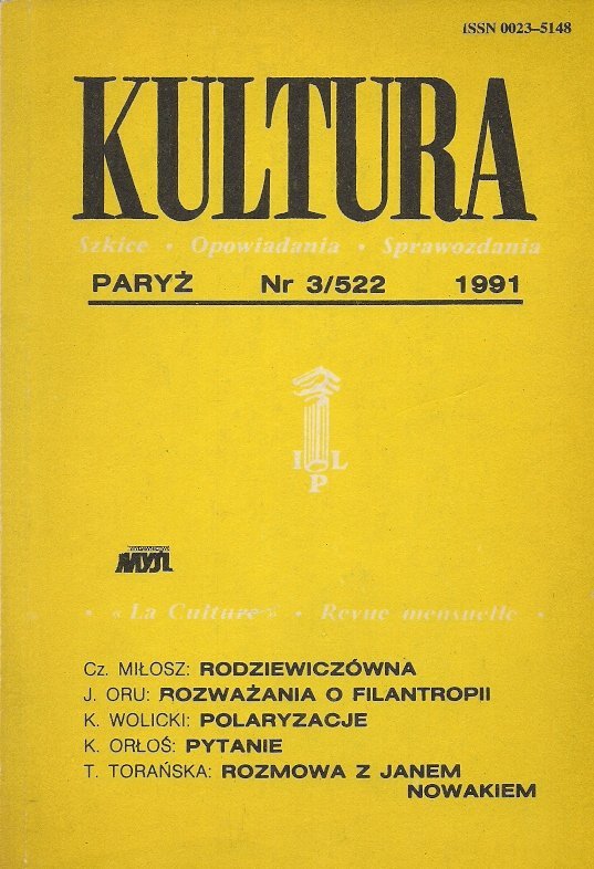 Kultura. Szkice, opowiadania, sprawozdania. Nr 3/522: III 1991.
