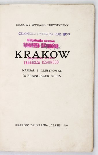 KLEIN Franciszek - Kraków. Napisał i ilustrował ...