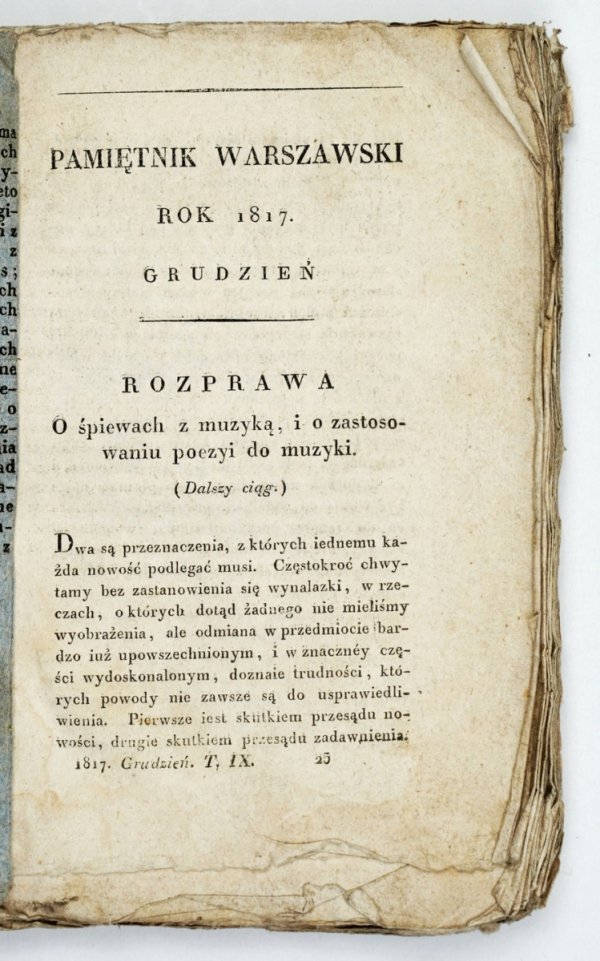 PAMIĘTNIK Warszawski czyli dziennik nauk i umieiętności. Grudzień 1817