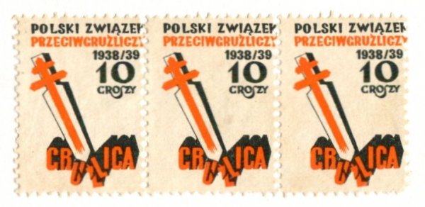 [ZNACZEK KWESTARSKI] - Gruźlica. Polski Związek Przeciwgruźliczy 1938/39. 10 groszy
