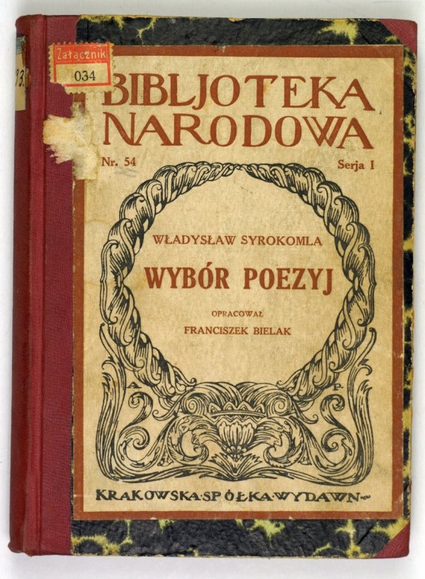 Syrokomla Władysław (Ludwik Władysław Kondratowicz) - Wybór poezyj. Oprac. Franciszek Bielak [BN]