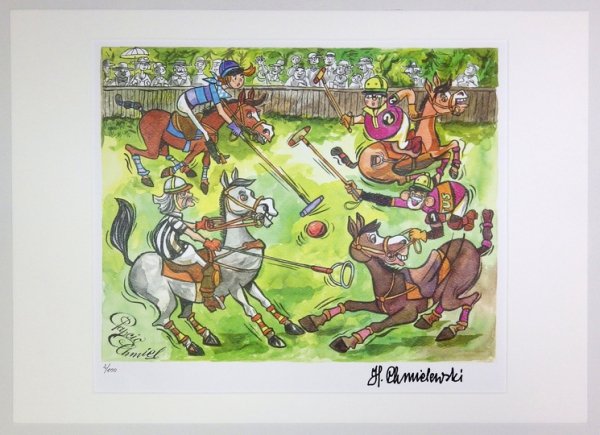 TYTUS, Romek i A'Tomek. Gra w polo - inkografia. Rys. Henryk Jerzy Chmielewski (Papcio Chmiel)