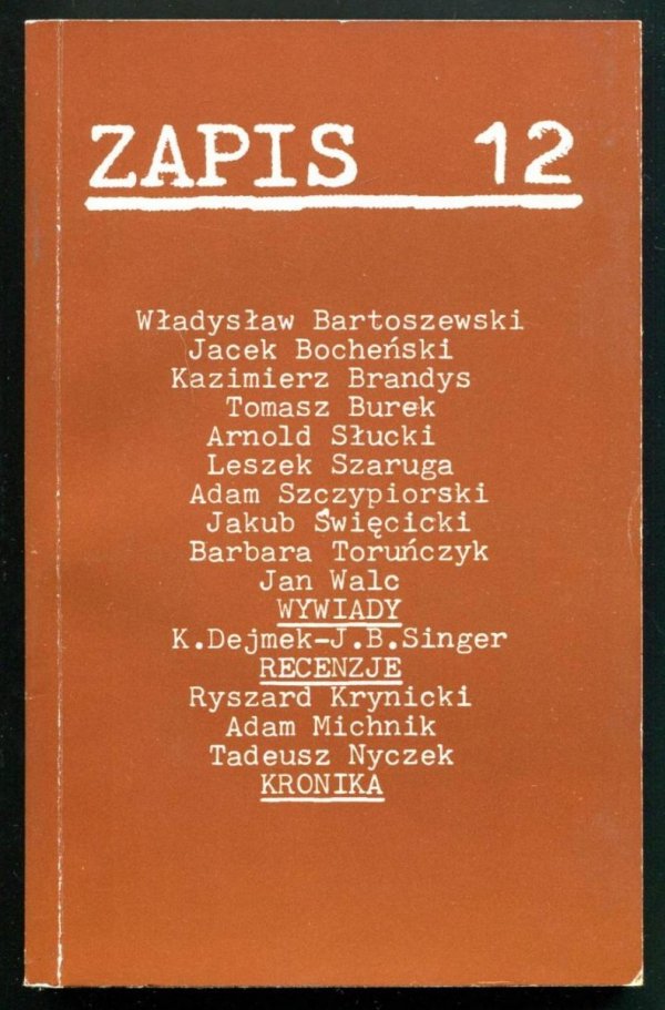 Zapis: poezja, proza, eseje, kronika. [R. 3], nr 12: X 1979.