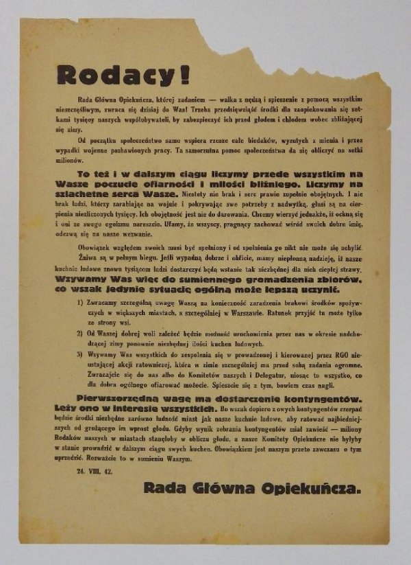 RODACY! Rada Główna Opiekuńcza.