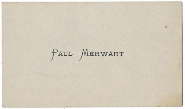 [MERWART Paul]. Paul Merwart.