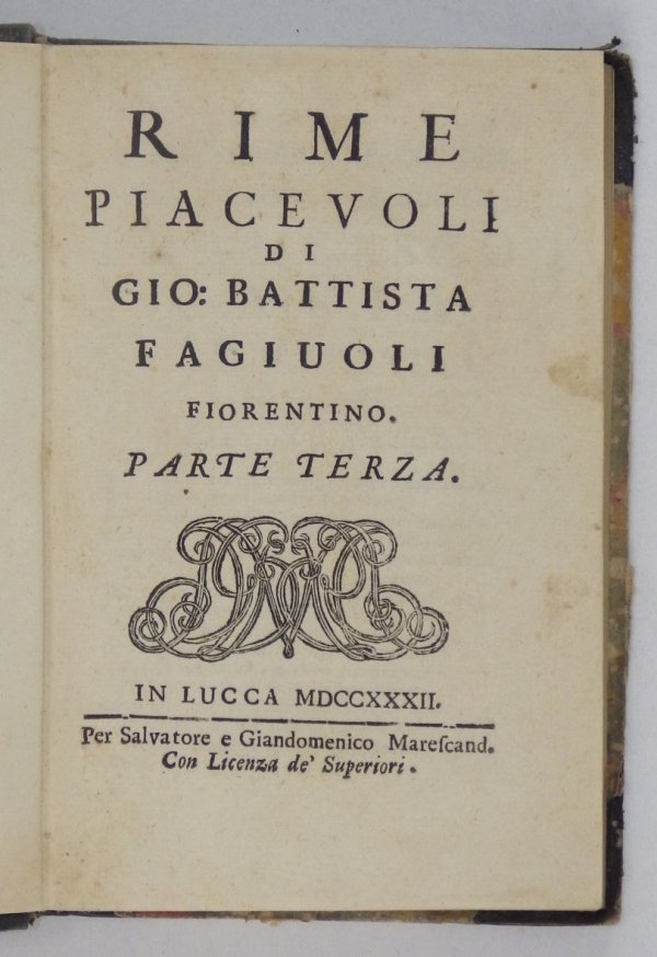 Rime Piacevoli di Gio: Battista Fagiuoli Fiorentino. Parte 1-6. 1734 [W t. 6 Sonet XV poświęcony Odsieczy Wiedeńskiej; Sonet XX poświęcony Janowi III Sobieskiemu]