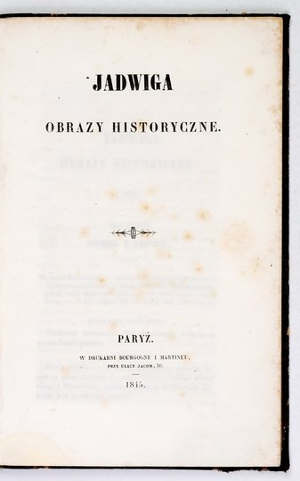 JADWIGA. Obrazy historyczne.