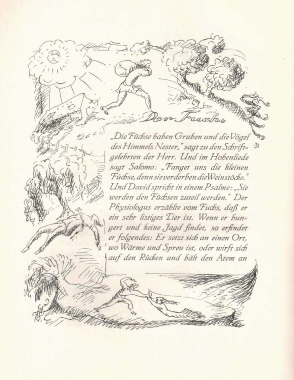 Der PHYSIOLOGUS. Aus dem griechischen Original übertragen von Emil Peters und mit einem Nachwort von Friedrich Würzbach. [pol.: z niemieckiego oryginału przetłumaczył E. Peters a posłowiem opatrzył F. Würzbach]. Mit 174 Federzeichnungen von Flora Pályi. 