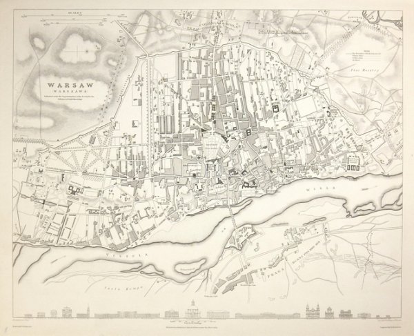[WARSZAWA]. Warsaw (Warszawa). Miedzioryt form. 29,3x36,9 na ark. 33,8x41 cm.