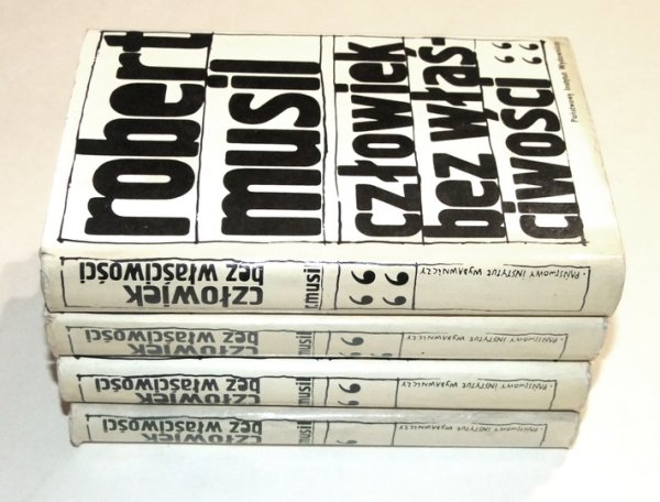 MUSIL Robert - Człowiek bez właściwości. T. 1-4. Przełożyli Krzysztof Radziwiłł, Kazimeirz Truchanowski, Janina Zeltzer.