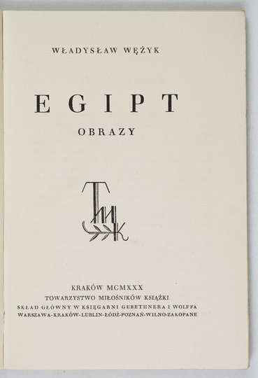 WĘŻYK Władysław - Egipt. Obrazy