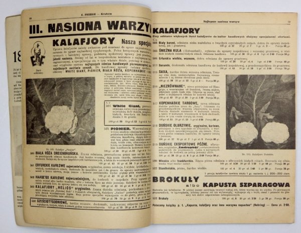 [FREEGE Emil]. Główny cennik nasion, roślin, narzędzi, drzew i krzewów owocowych i ozdobnych firmy Emil Freege w Krakowie. Hodowla i skład nasion. Zakłady ogrodnicze