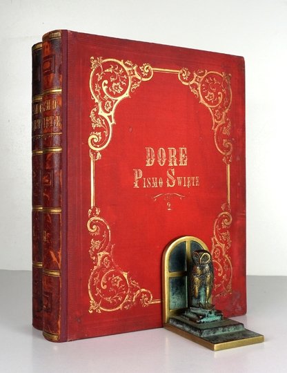 [BIBLIA]. Pismo święte Starego i Nowego Testamentu. Podług textu łacińskiego Wulgaty przekład X. Jakóba Wujka zatwierdzony przez Stolicę Apostolską. Wydanie nowe z objaśnieniami podług  J. Fr. Allioli [...]. Ozdobione 230 illustracyami Gustawa Doré. Wyd. 
