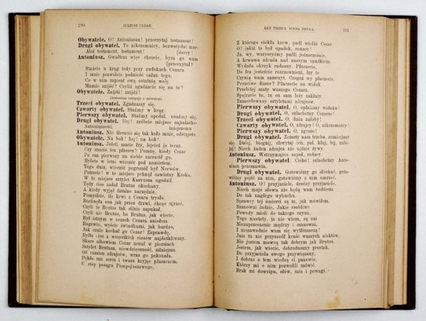 SHAKESPEARE William - Dzieła Wiliama Szekspira w przekładach J. Korzeniowskiego, St. Koźmiana, K. Ostrowskiego, J. Paszkowskiego, J. Kasprowicza, A. Langego, Ed. Porębowicza i St. Rossowskiego. Pod red. Henryka Biegeleisena. Wyd. II. T. 2-10 (w 7 wol.)