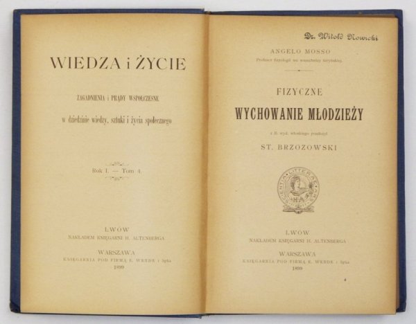 Mosso Angelo - Fizyczne wychowanie młodzieży.