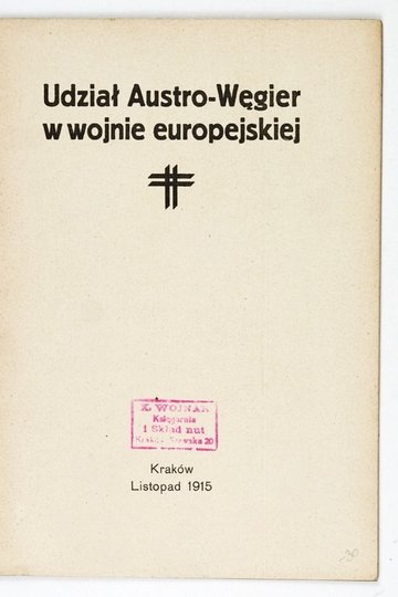UDZIAŁ Austro-Węgier w wojnie europejskiej