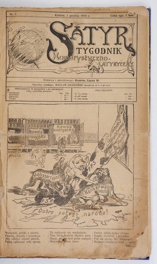 SATYR. Tygodnik humorystyczno-satyryczny. R. 1: 1918. R. 2: 1919