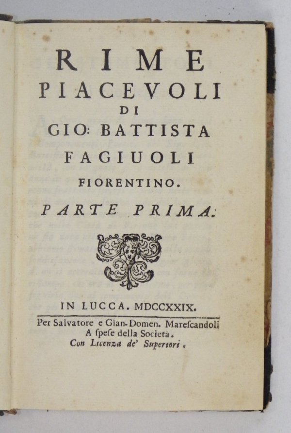 Rime Piacevoli di Gio: Battista Fagiuoli Fiorentino. Parte 1-6. 1734 [W t. 6 Sonet XV poświęcony Odsieczy Wiedeńskiej; Sonet XX poświęcony Janowi III Sobieskiemu]