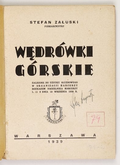 ZAŁUSKI Stefan - Wędrówki górskie.